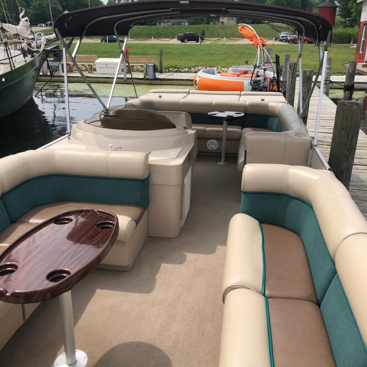 a boat that is sitting on a chair