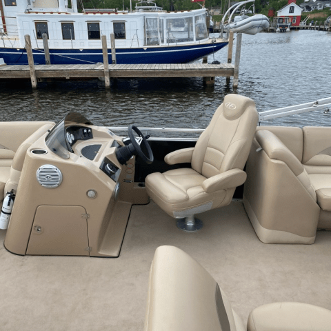 a boat that is sitting on a couch