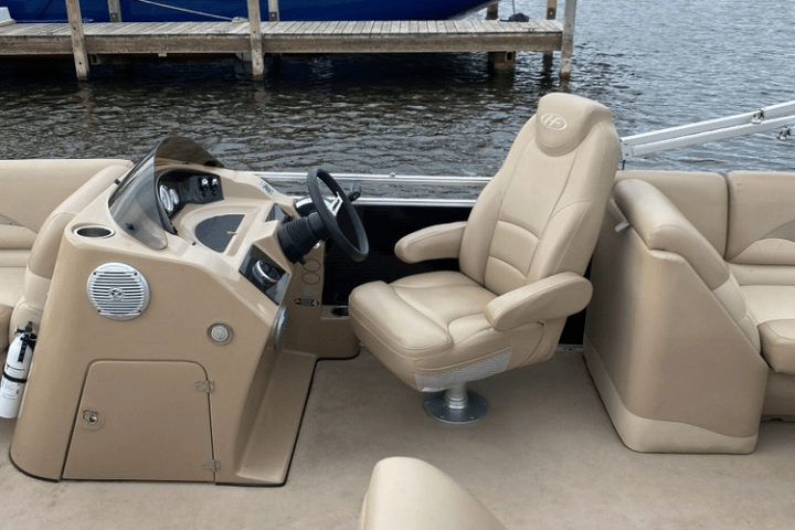 a boat that is sitting on a couch