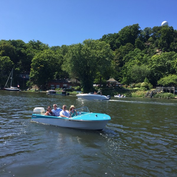 a small boat in a body of water