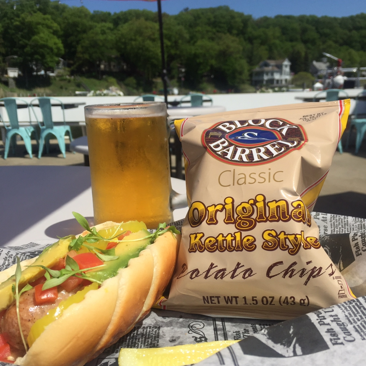 a couple of hot dogs sitting on a table