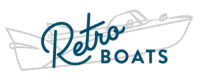 Logo with 'Retro Boats' text over a simple boat outline.